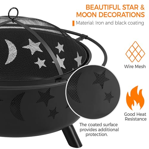 30" Yaheetech Outdoor Wood-Burning Fire Pit