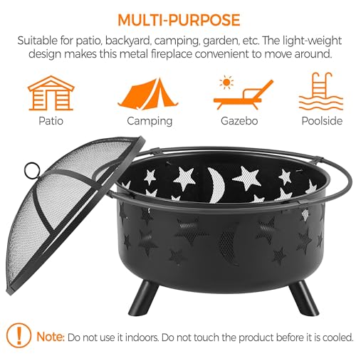 30" Yaheetech Outdoor Wood-Burning Fire Pit