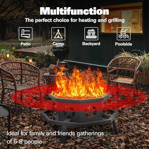 Hykolity 35" 2-in-1 Fire Pit and Grill