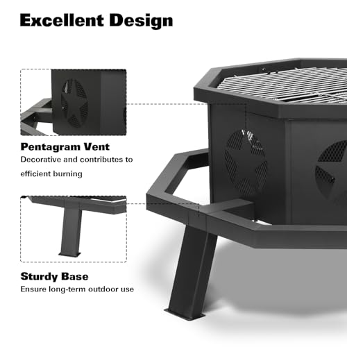 Hykolity 35" 2-in-1 Fire Pit and Grill