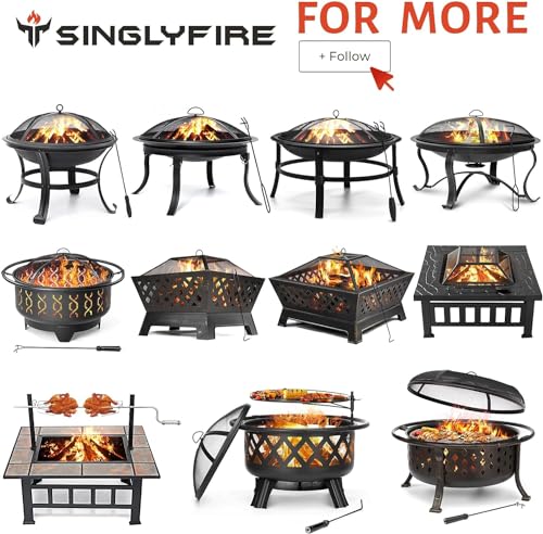 SINGLYFIRE 22" Outdoor Wood Burning Fire Pit