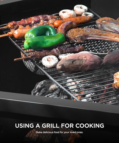 35" Outdoor Wood Burning Fire Pit with Grill