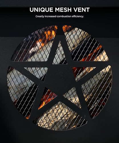35" Outdoor Wood Burning Fire Pit with Grill