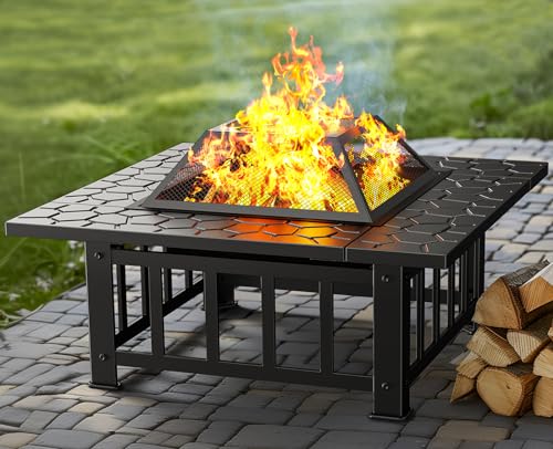 Ciays 32" 3-in-1 Outdoor Fire Pit Table