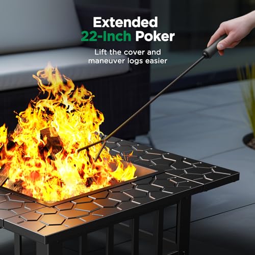 Ciays 32" 3-in-1 Outdoor Fire Pit Table