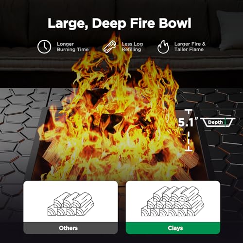 Ciays 32" 3-in-1 Outdoor Fire Pit Table