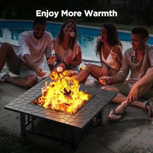 Ciays 32" 3-in-1 Outdoor Fire Pit Table