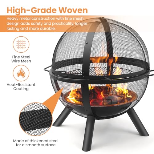35" Outdoor Fire Pit with BBQ Grill