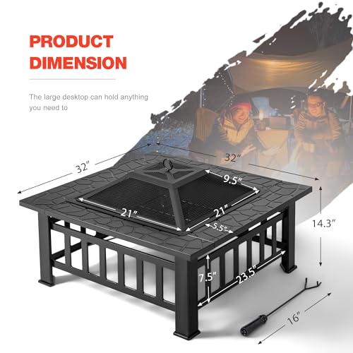 Devoko 81.3 cm Outdoor Fire Pit Table