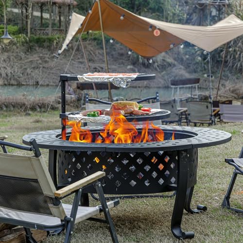 42 Inch Panovue Fire Pit with BBQ Grills