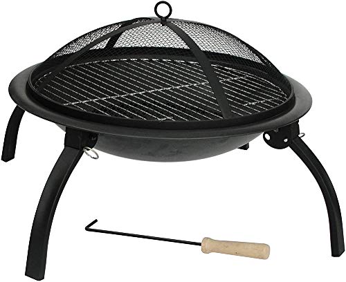 Large Steel Folding Fire Pit for Outdoor Use