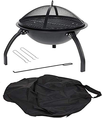Large Steel Folding Fire Pit for Outdoor Use