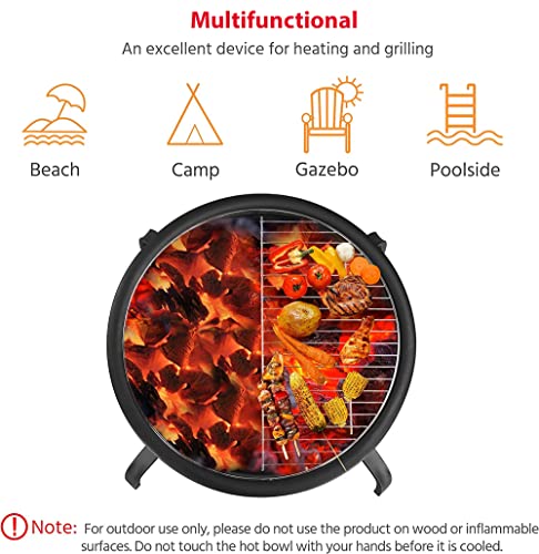 Large Steel Folding Fire Pit for Outdoor Use