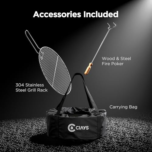 CIAYS 19" Smokeless Portable Fire Pit for Camping