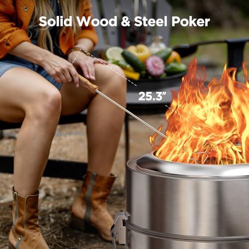 CIAYS 19" Smokeless Portable Fire Pit for Camping