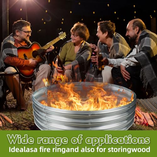 47" Silver Round Steel Fire Pit & Garden Bed