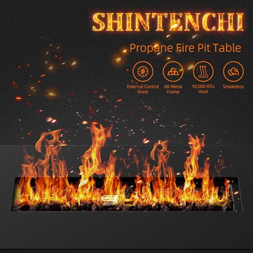 Shintenchi 43" Outdoor Propane Fire Pit Table