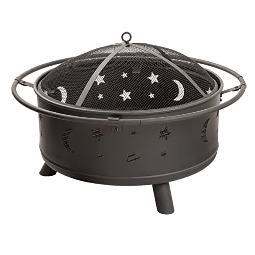 32-Inch Outdoor Wood Burning Fire Pit with Cover