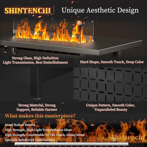 Shintenchi 43" Outdoor Propane Fire Pit Table
