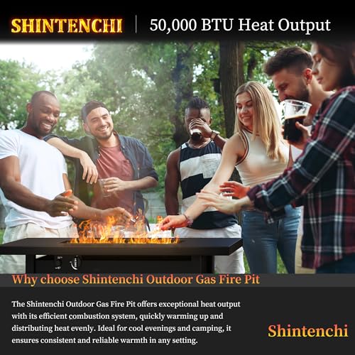 Shintenchi 43" Outdoor Propane Fire Pit Table