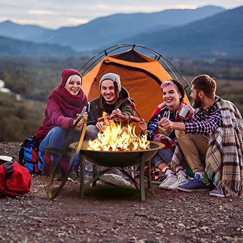 Outdoor Wood Burning Fire Pit with Screen Cover