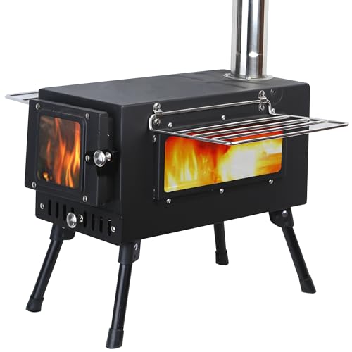 Large Winter Wood Burning Tent Stove with Window