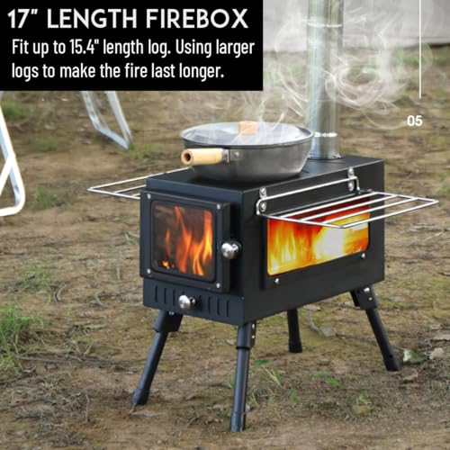 Large Winter Wood Burning Tent Stove with Window