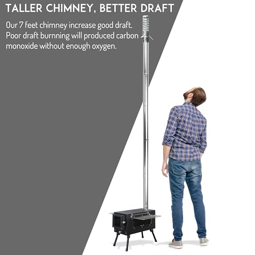 Large Winter Wood Burning Tent Stove with Window