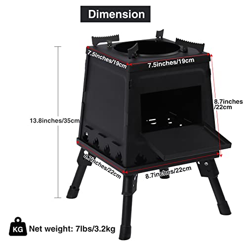 Portable Cast Iron Wood Burning Camp Stove