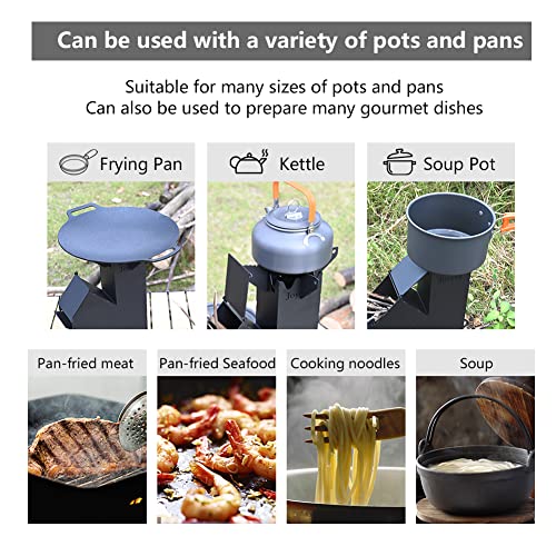 Portable Mini Wood Rocket Stove for Outdoor Cooking