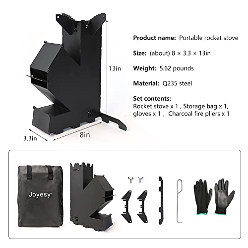 Portable Mini Wood Rocket Stove for Outdoor Cooking