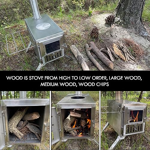 Portable Wood Burning Camping Stove with Chimney