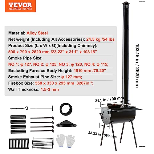 VEVOR Portable Wood Burning Stove for Camping