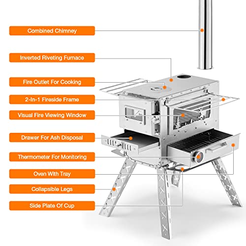 YOLENY Portable Wood Burning Camping Stove