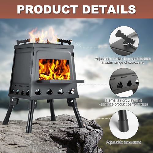 Portable Cast Iron Wood Burning Camping Stove