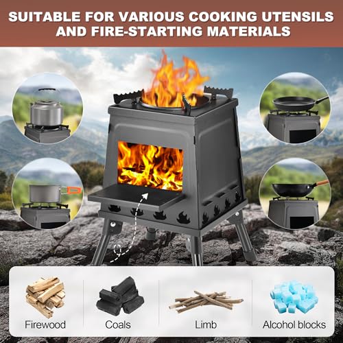Portable Cast Iron Wood Burning Camping Stove