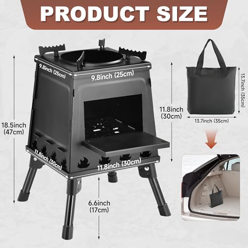 Portable Cast Iron Wood Burning Camping Stove