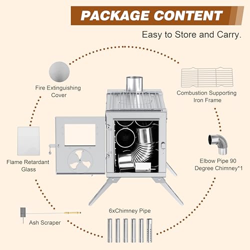 Portable Stainless Steel Camping Wood Stove