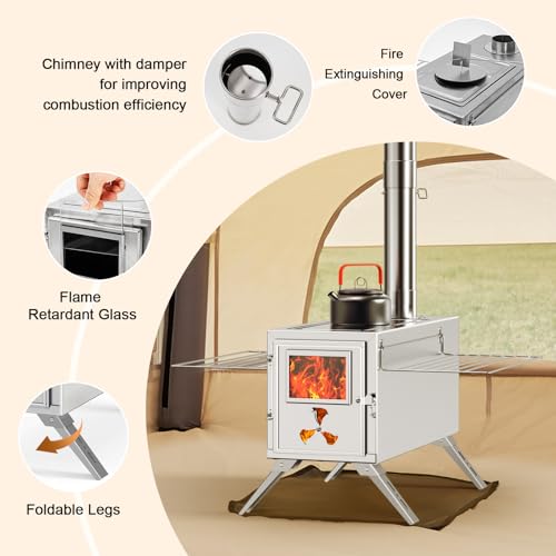 Portable Stainless Steel Camping Wood Stove