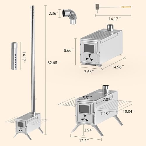 Portable Stainless Steel Camping Wood Stove