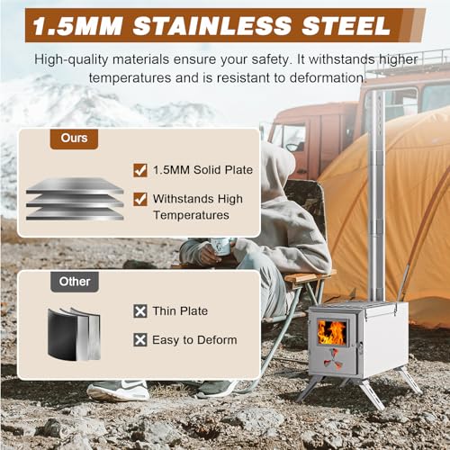 Portable Stainless Steel Camping Wood Stove