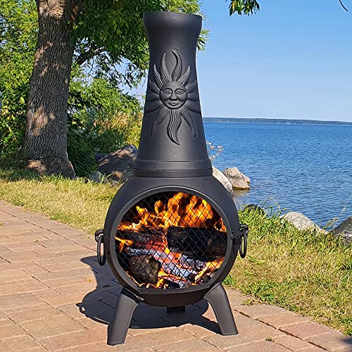 Sun Fire Cast Aluminum Outdoor Chiminea Fireplace