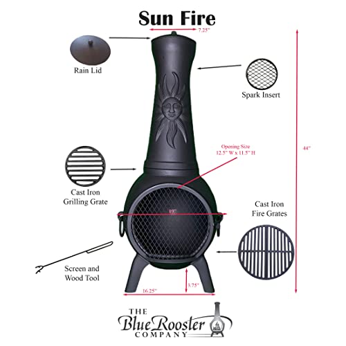 Sun Fire Cast Aluminum Outdoor Chiminea Fireplace