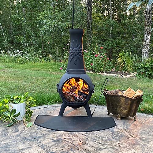Sun Fire Cast Aluminum Outdoor Chiminea Fireplace