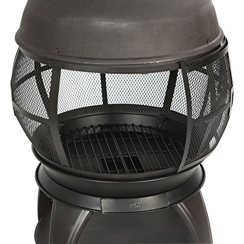 BALI OUTDOORS Brown-Black Wood Burning Fire Pit