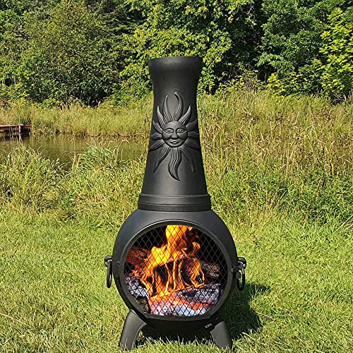 Sun Fire Cast Aluminum Outdoor Chiminea Fireplace