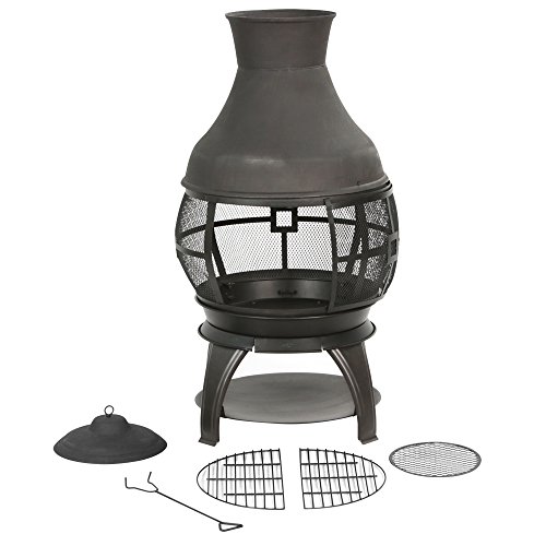 BALI OUTDOORS Brown-Black Wood Burning Fire Pit