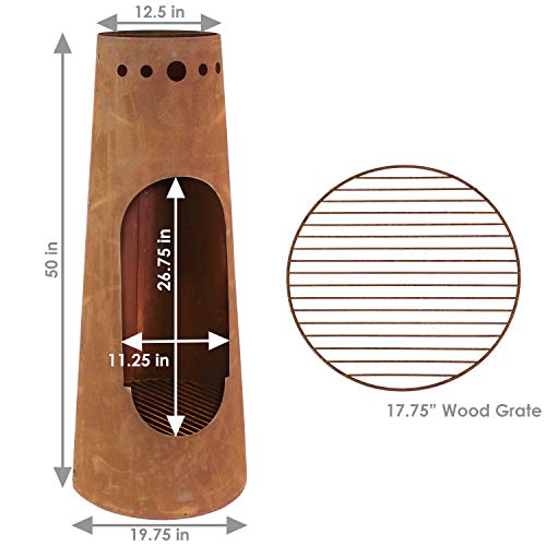 Sunnydaze Sante Fe 50-Inch Rustic Steel Chiminea