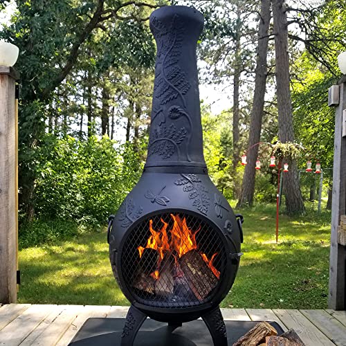 Blue Rooster Charcoal Dragonfly Aluminum Chiminea