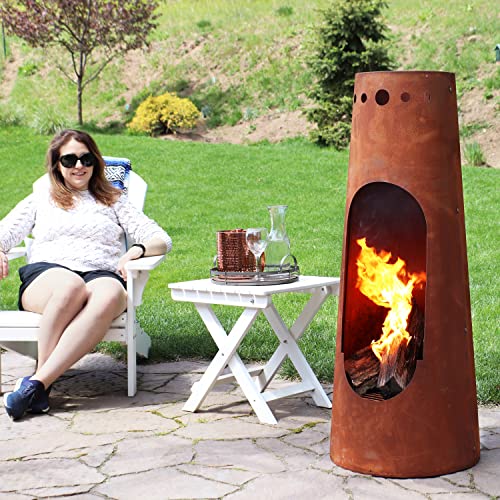 Sunnydaze Sante Fe 50-Inch Rustic Steel Chiminea